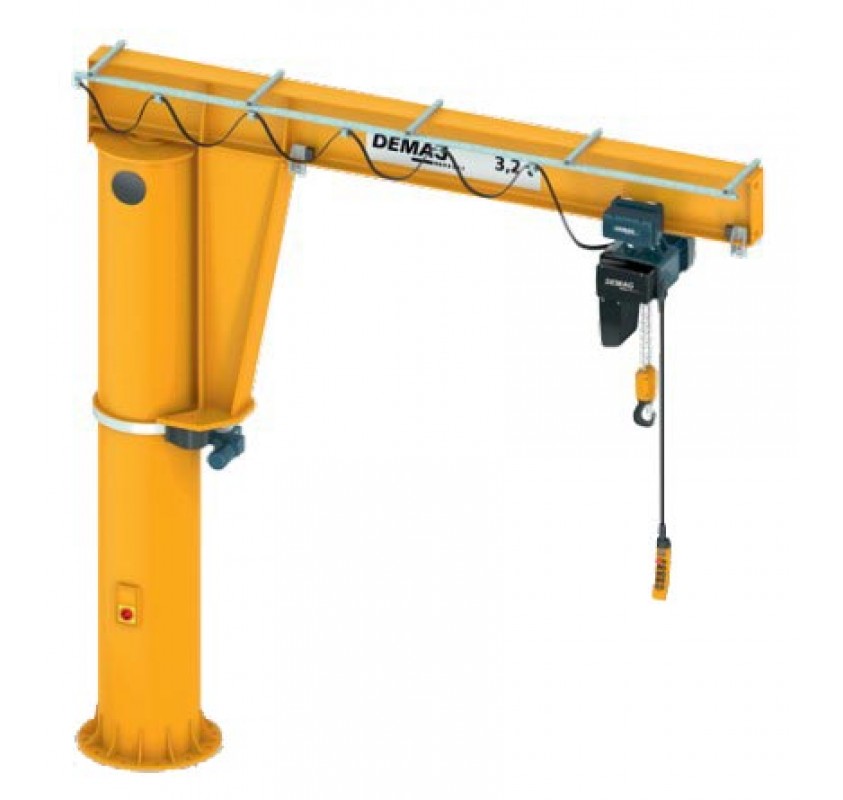 Pillar Mounted High Capacity Large Outreach Jib Cranes Lifting Gear